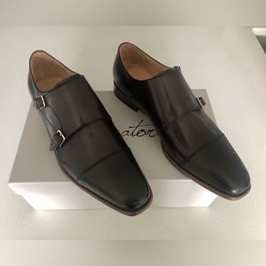 Double Monk Strap Leather Shoes (Curo T. More) M 9.5. NEW/UNWORN